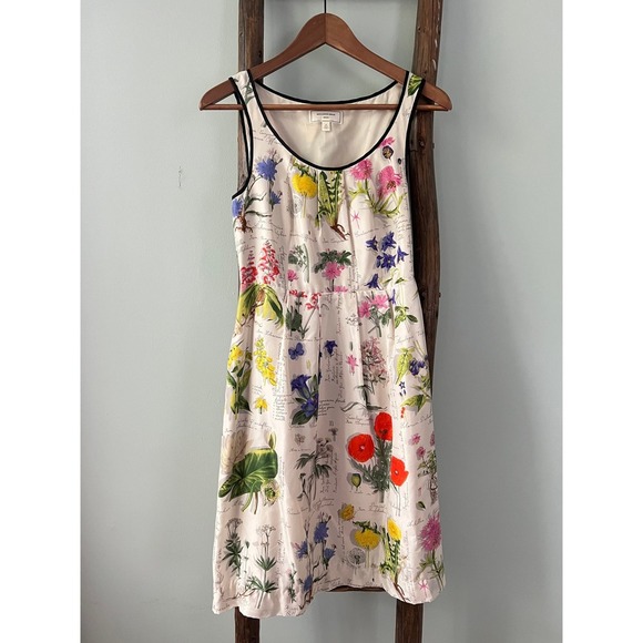Anthropologie Moulinette Soeurs Floral Print Dress Botanical Sleeveless  Size 0 - Picture 1 of 5